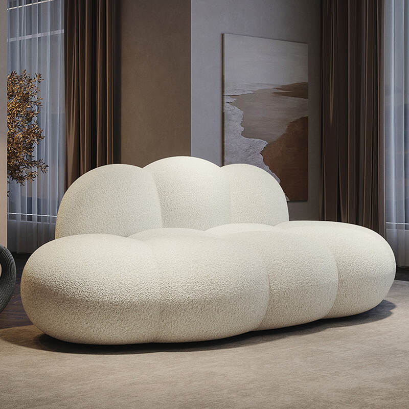 Discover the Elegance of the OEM Lamb Wool Boucle Lounge Sofa