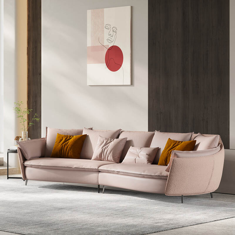 Modern Style Design Sense Simple Fabric Soft Modern Wooden Sofa